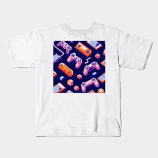 Funky Gamer Decor Pattern Kids T-Shirt